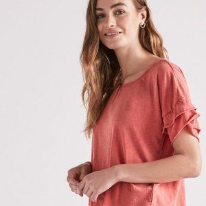 Lucky Brand Ruffle Sleeve Tee